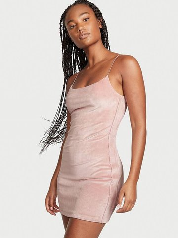 Сукня жіноча Victoria's Secret Ribbed Velour Cami Dress Pink 26603247 фото