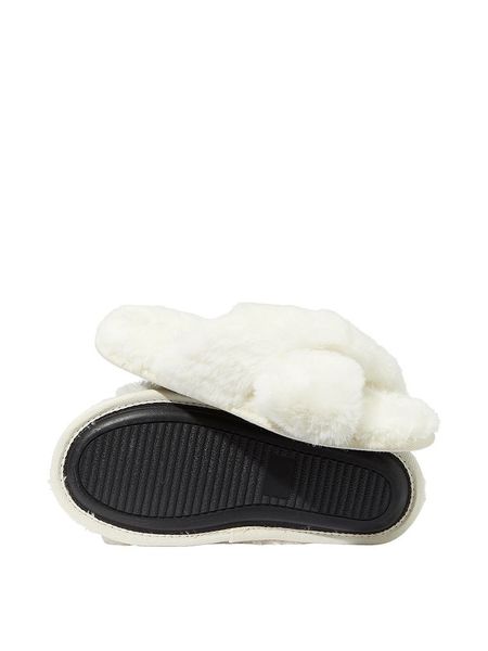 Капці Victoria's Secret PINK Faux Fur Slipper Ivory White 26722473 фото