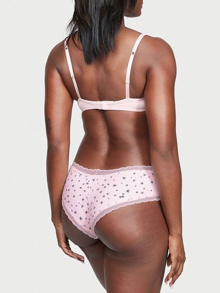 Бавовняні Трусики Victoria's Secret Lace Waist Cotton Cheeky Panty &mdash; основне фото товару, вигляд спереду