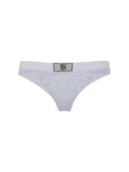 Трусики Victoria&rsquo;s Secret Shine Patch Thong Panty Gray 27204632 фото