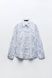 Сорочка жіноча ZARA Printed Devore Shirt Blue \ White, Білий, S