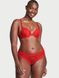 Подарунковий набір Victoria's Secret Піжама з шортиками Satin Heart Short Pajama Set + Мережевні Трусики Lace Cheeky Panty Red &mdash; фото , вигляд з різних ракурсів