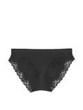 Трусики Victoria&rsquo;s Secret Stretch Cotton Lace-Trim Bikini Panty Black &mdash; основне фото товару, вигляд спереду