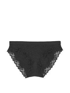 Трусики Victoria&rsquo;s Secret Stretch Cotton Lace-Trim Bikini Panty Black 26806071 фото