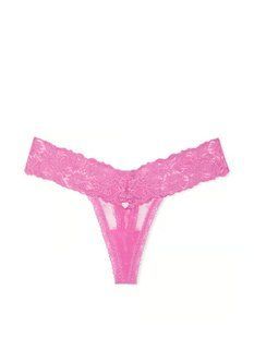 Трусики стринги Victoria's Secret Lace Heart Blooms Thong Panty 26986973 фото
