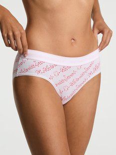 Трусики хипстеры Victoria's Secret Cotton Logo Cotton Hiphugger Panty 27175937 фото