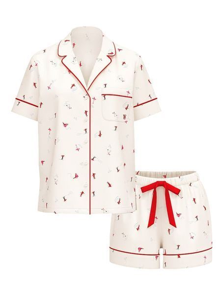 Подарунковий набір Victoria's Secret Піжама Фланель Flannel Short Pajama Set + Крем-гель для душу Vanilla Bean & Macadamia &mdash; основне фото товару, вигляд спереду