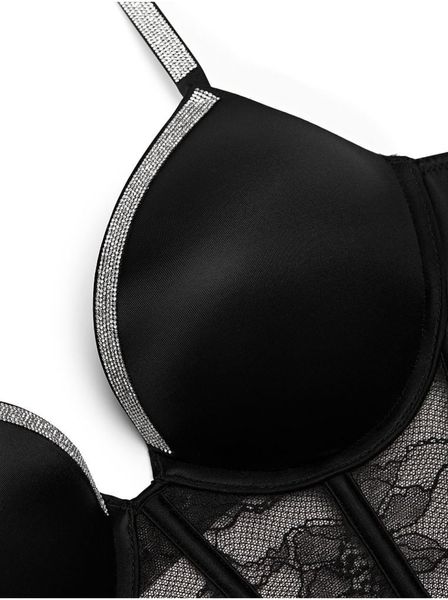 Комплект білизни Victoria's Secret Bombshell Add-2-Cups Shine Strap Push-Up Corset Top Thong Set XR-02 фото