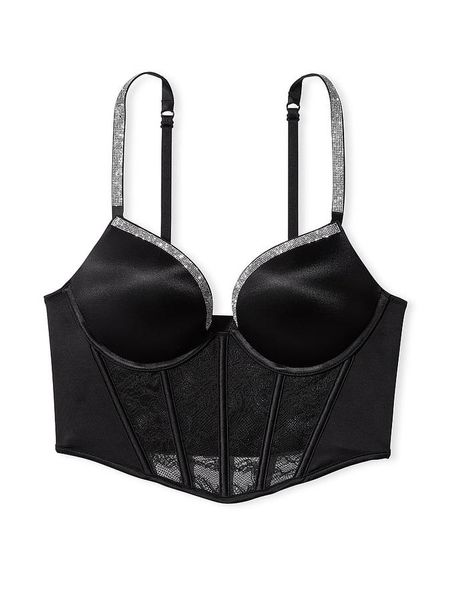 Комплект білизни Victoria's Secret Bombshell Add-2-Cups Shine Strap Push-Up Corset Top Thong Set XR-02 фото