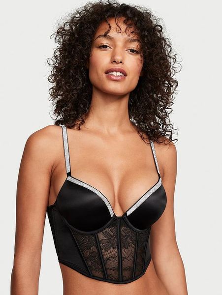 Комплект білизни Victoria's Secret Bombshell Add-2-Cups Shine Strap Push-Up Corset Top Thong Set XR-02 фото