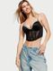 Комплект білизни Victoria's Secret Bombshell Add-2-Cups Shine Strap Push-Up Corset Top Thong Set, Чорний, 32, B, XS