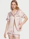 Піжама Victoria's Secret Satin Short Pajama Set Pink Stripe, Рожева смужка, S