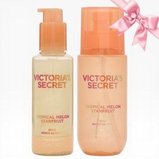 Подарунковий набір Victoria's Secret Tropical Melon Starfruit Hair & Body Mist + Shimmer Body Oil &mdash; основне фото товару, вигляд спереду