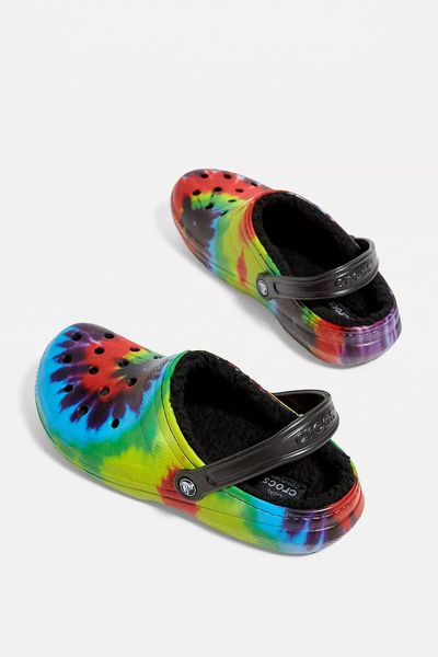 Крокси утеплені Crocs Men's and Women's Classic Tie Dye Lined Clog  423633 фото