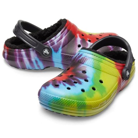 Крокси утеплені Crocs Men's and Women's Classic Tie Dye Lined Clog  423633 фото