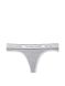 Бавовняні Трусики Victoria's Secret Logo Cotton Thong Panty Gray, Сірий, S