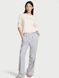 Хлопковая пижама Victoria's Secret CozyFlannel&trade; Long Tee-Jama & Scrunchie Set Heather Grey Logos 27391863 фото 1