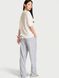 Хлопковая пижама Victoria's Secret CozyFlannel&trade; Long Tee-Jama & Scrunchie Set Heather Grey Logos 27391863 фото 3