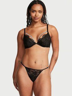 Трусики стринги Victoria's Secret V-string Shine Very Sexy Thong Panty 26709774 фото