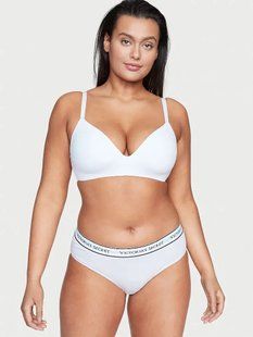 Хлопковые трусики Victoria's Secret PINK Retro Logo High Waist Hiphugger Panty 26690978 фото