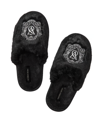 Домашні капці Victoria's Secret Closed-Toe Faux Fur Slipper Black 26767776 фото