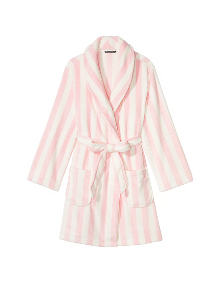 Халат Victoria's Secret Short Cozy Robe Pink Stripes 26766930 фото