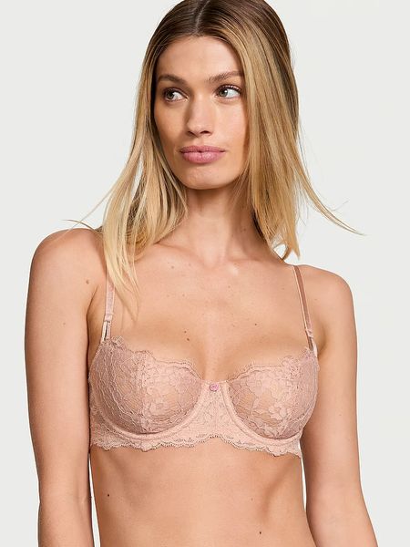 Комплект білизни Victoria's Secret Dream Angels Wicked Unlined Lace Balconette Bra & Lace Brazilian Panty Macaron 13245 фото