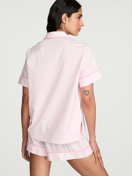 Піжама Victoria's Secret Heritage Cotton Short Pajama Set Pink &mdash; основне фото товару, вигляд спереду