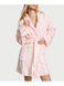 Халат Victoria's Secret Short Cozy Robe Pink Stripes, Рожева смужка, XS/S