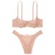 Комплект білизни Victoria's Secret Dream Angels Wicked Unlined Lace Balconette Bra & Lace Brazilian Panty Macaron, Бежевий, 36, B, M