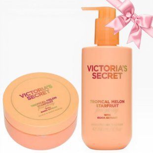 Подарочный набор Victoria's Secret Tropical Melon Starfruit Scalp & Body Scrub + Body Lotion 712/713 фото