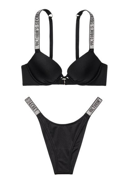 Купальник Victoria's Secret Bombshell Adds 2 cup push-up & Brazilian Bottom Black 26279827-26281449 фото