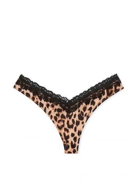 Трусики стрінги Victoria's Secret Very Sexy Lace-Trim High-Leg Thong Panty &mdash; основне фото товару, вигляд спереду