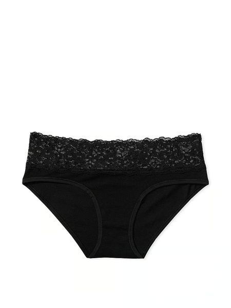Трусики Victoria&rsquo;s Secret Lace-Waist Cotton Hiphugger Panty 26648837 фото