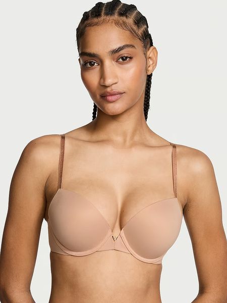 Комплект білизни Victoria's Secret Dream Angels Smooth Push-Up Bra & Lace-Trim Thong Panty Praline 13235 фото