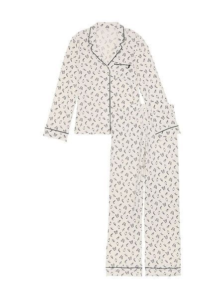 Піжама Модал Victoria's Secret Modal Coconut White Merry Penguins Modal Long Pyjama Set &mdash; основне фото товару, вигляд спереду