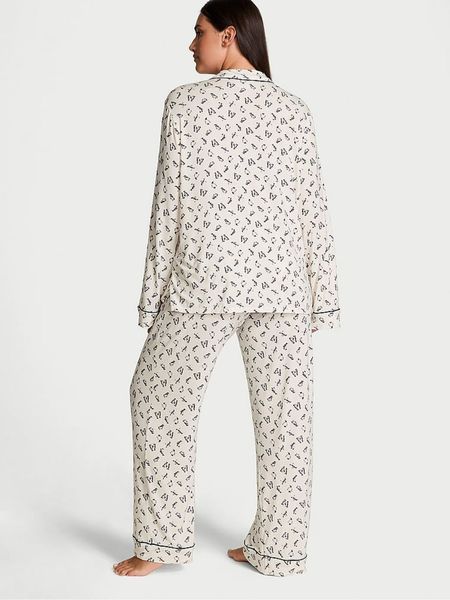 Піжама Модал Victoria's Secret Modal Coconut White Merry Penguins Modal Long Pyjama Set &mdash; основне фото товару, вигляд спереду