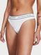 Бавовняні Трусики Victoria's Secret Logo Cotton Thong Panty White, Білий, S