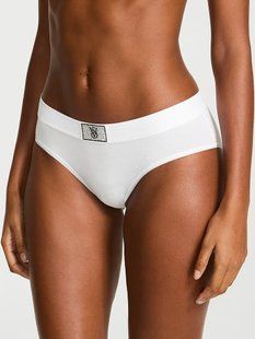 Трусики хипстеры Victoria's Secret Cotton Logo Cotton Shine Patch Hiphugger Panty 27204552 фото
