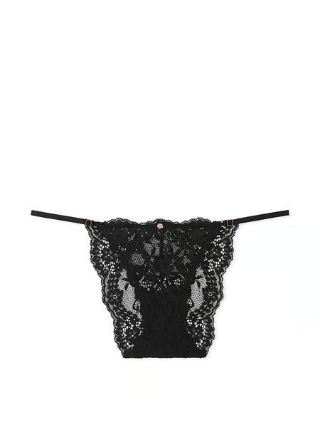 Комплект білизни Victoria's Secret Dream Angels Lace Lightly Lined Classic Coverage Demi Bra & Lace Adjustable String Bikini Panty Black  3255 фото