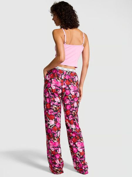 Піжамні штани Victoria's Secret & PINK Flannel Pajama Pants Pink Fire Ornaments  &mdash; основне фото товару, вигляд спереду