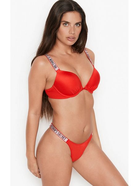 Купальник Victoria's Secret Bombshell Adds 2 cup push-up & Brazilian Bottom Red 26427083-26433008 фото