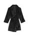 Халат Victoria's Secret Black Logo Short Cozy Robe Black, Чорний, XS/S