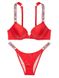 Купальник Victoria's Secret Bombshell Adds 2 cup push-up & Brazilian Bottom Red, Червоний, 34, C, S