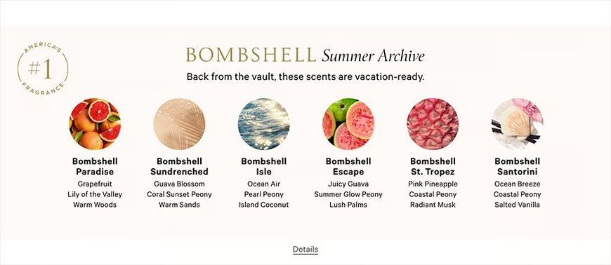 Подарунковий набір Victoria's Secret 6-Piece Bombshell Summer Favorites Mini Eau de Parfum Gift Set ft. Exclusive Archive Scents &mdash; основне фото товару, вигляд спереду