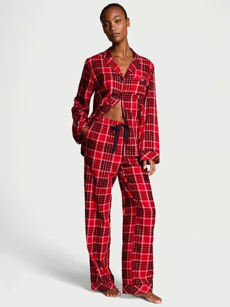 Подарунковий набір Victoria's Secret Піжама Фланель Long Pajama Set + Косметичка Victoria's Secret 2 в 1 Piece Makeup Bag &mdash; основне фото товару, вигляд спереду