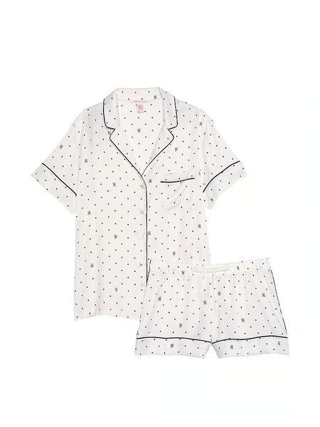 Піжама Victoria's Secret Satin Short Pajama Set Coconut White Bot &mdash; основне фото товару, вигляд спереду