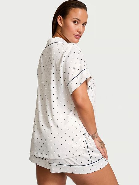 Піжама Victoria's Secret Satin Short Pajama Set Coconut White Bot &mdash; основне фото товару, вигляд спереду