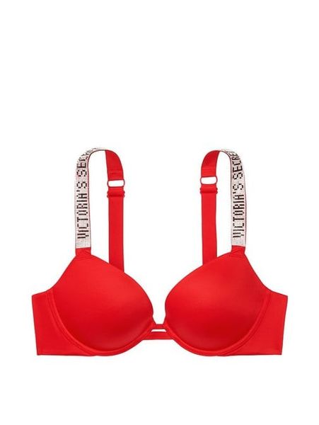 Бюстгальтер Victoria's Secret Very Sexy Shiny Strap Push-up Bra Red 26608463 фото