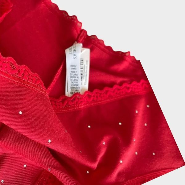Трусики чики Victoria's Secret Stretch Cotton Sparkle Cheeky Panty 27184152 фото